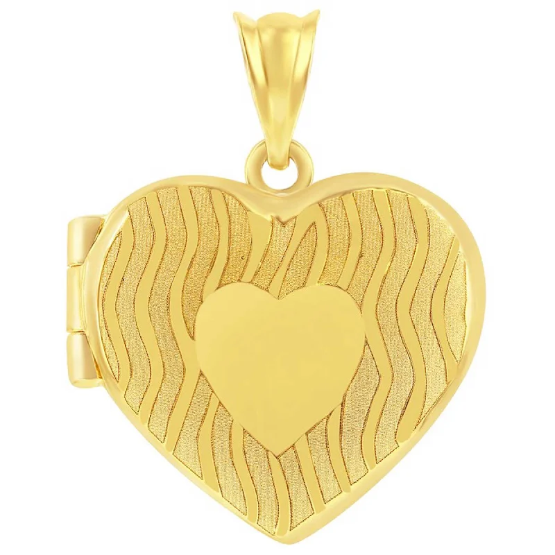 Necklaces and pendants with celestial starburst designs for a radiant look-Classic Gold+ Women's Locket - 14K Yellow Gold Designed Heart | 14J-207