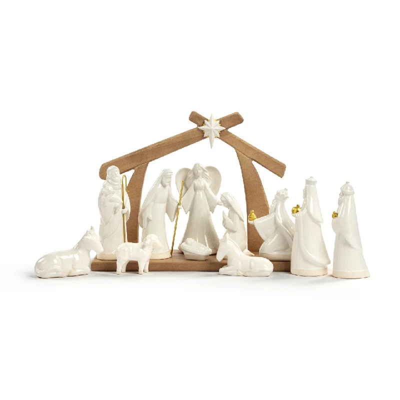 Beautiful necklaces and pendants with gemstone teardrops for an elegant effect-Demdaco | Ceramic 12 Piece Nativity Set