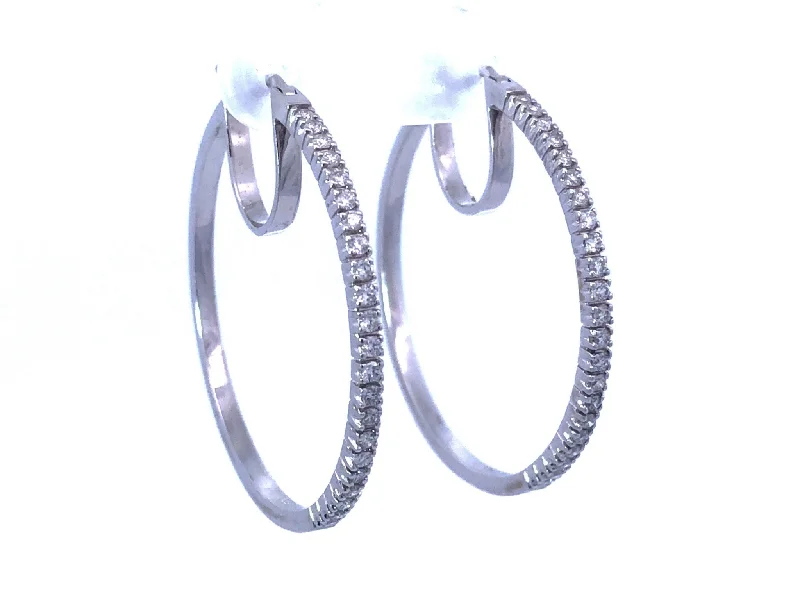 Necklaces and pendants with leaf-shaped designs for an earthy, organic feel-Diamond Hoops in 18K White Gold