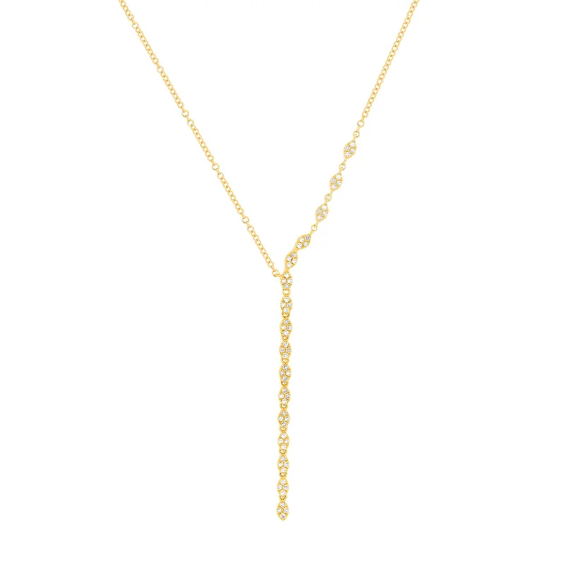 Necklaces and pendants with infinity love symbols for an eternal, romantic gesture-Marquise Waterfall Necklace - Yellow Gold