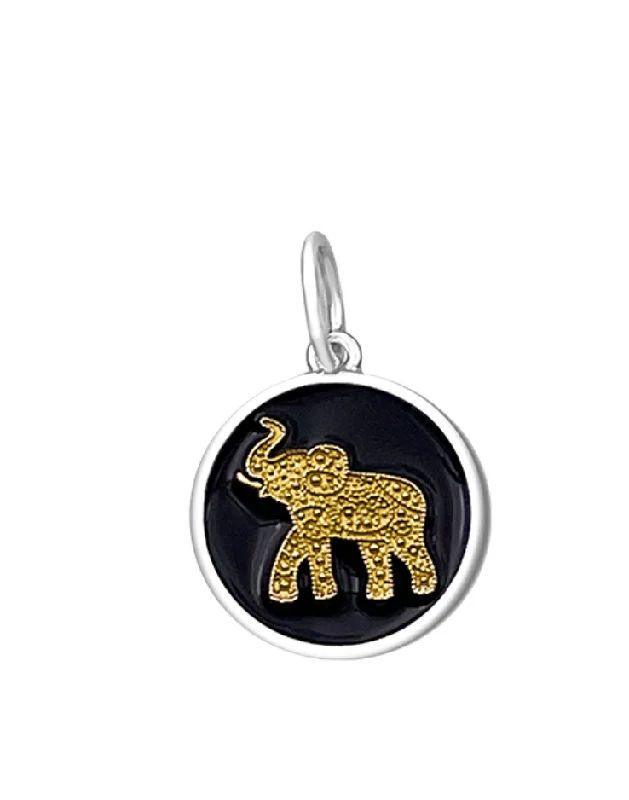 Best necklaces and pendants with infinity hearts for a romantic, eternal symbol-Elephant Black/Gold