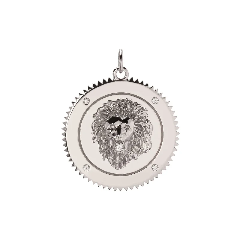 Best necklaces and pendants with intertwined designs for a symbol of unity-Large Strength Medallion - White Gold