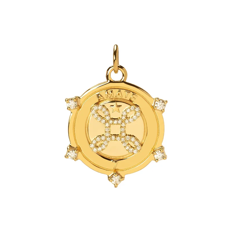 Best necklaces and pendants with zodiac signs for a celestial, astrology-inspired vibe-Medium Amate Medallion