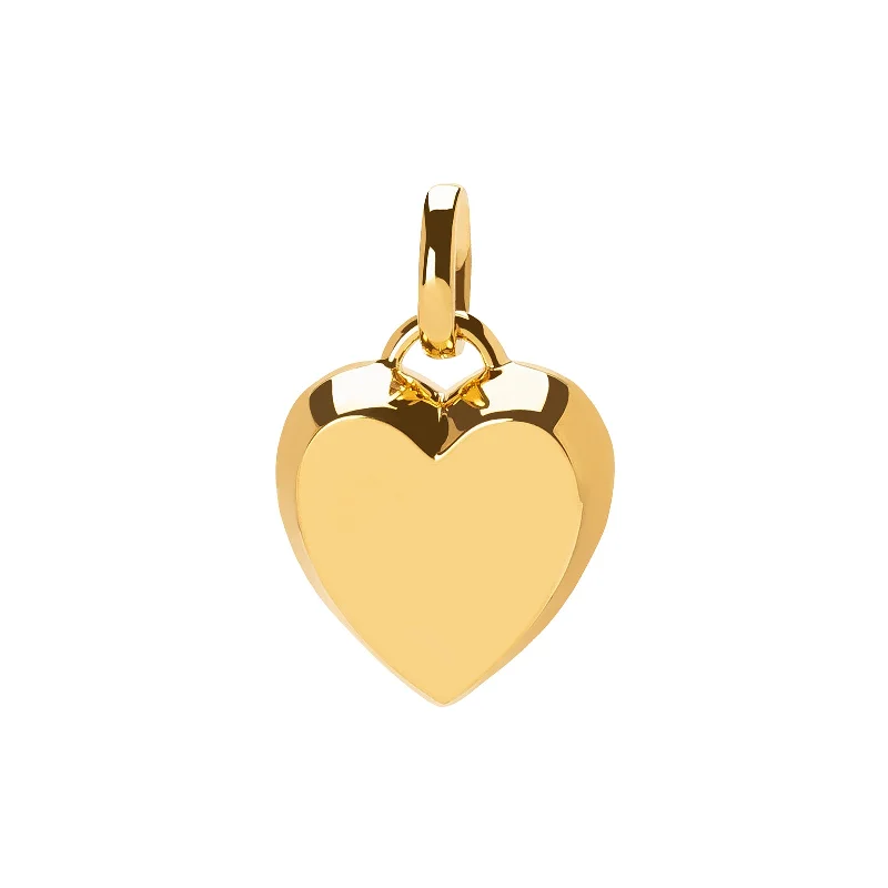 Beautiful necklaces and pendants with diamond halo settings for extra brilliance-Medium Ingot Heart Medallion - Oval Pushgate