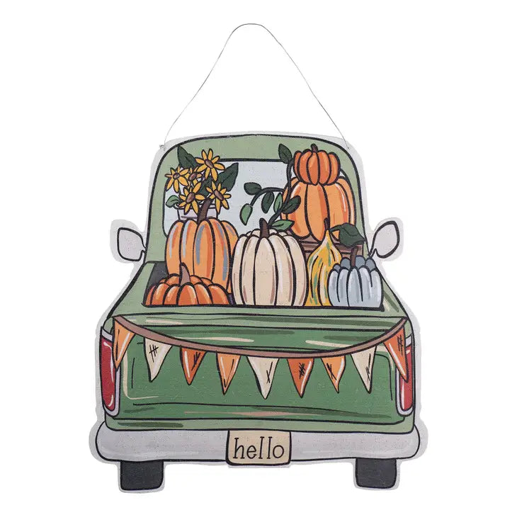 Personalized necklaces and pendants with initials for a customized and meaningful gift-Glory Haus | Fall Truck / Christmas Truck Burlee Door Hanger