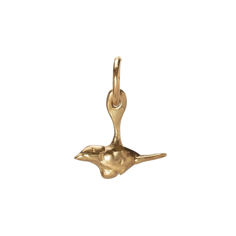 Necklaces and pendants with celestial starburst designs for a radiant look-Large Bird Pendant - Yellow Gold