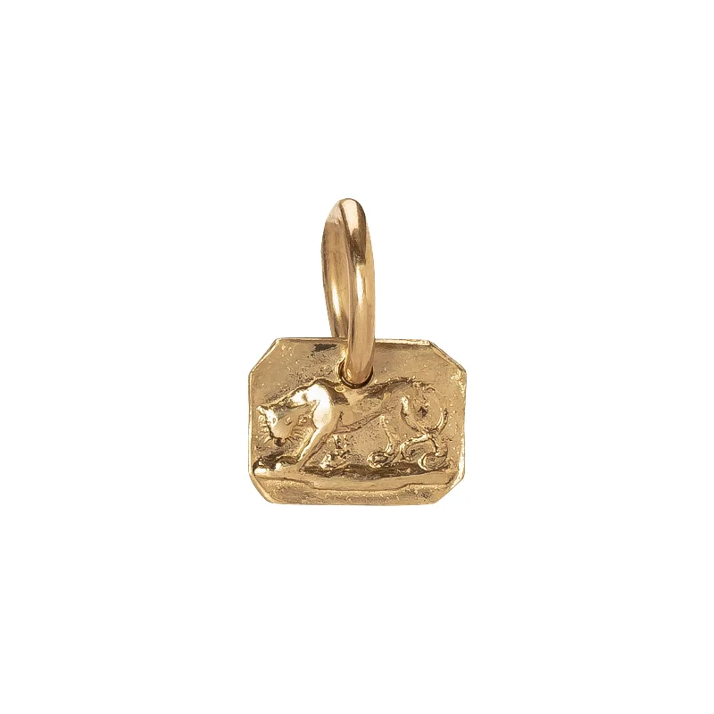 Unique necklaces and pendants with custom birthstone arrangements for personalization-Lioness Pendant - Yellow Gold