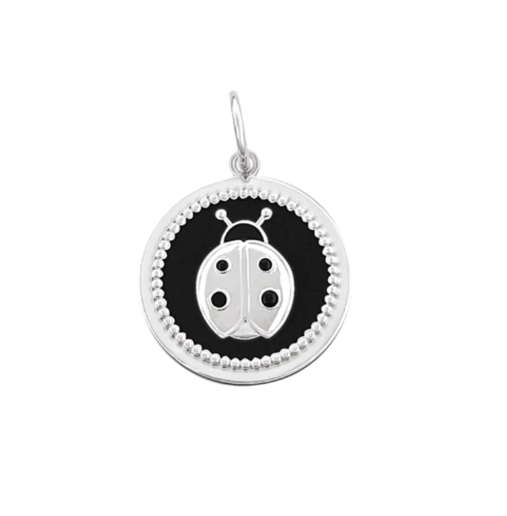 Best necklaces and pendants with heart-shaped lockets for a sentimental keepsake-Ladybug Black/Silver