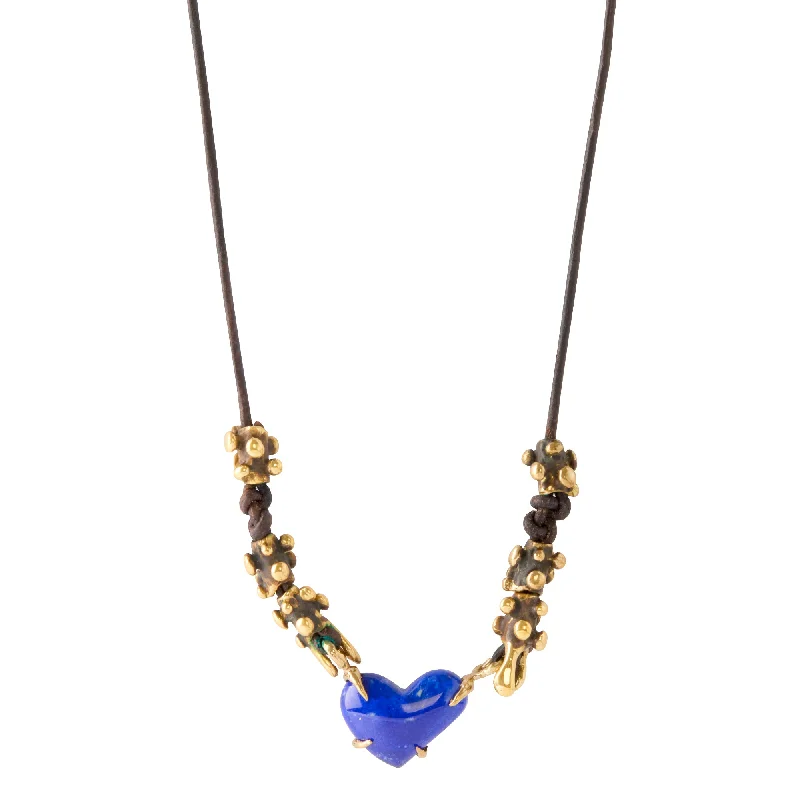 Best necklaces and pendants with black diamonds for an edgy, bold statement-Lapis Heart Necklace - Small