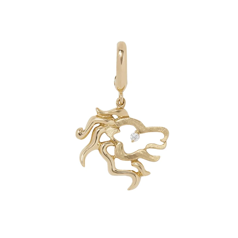 Best necklaces and pendants with adjustable chains for a customizable fit-Leo Diamond Zodiac Charm - Yellow Gold