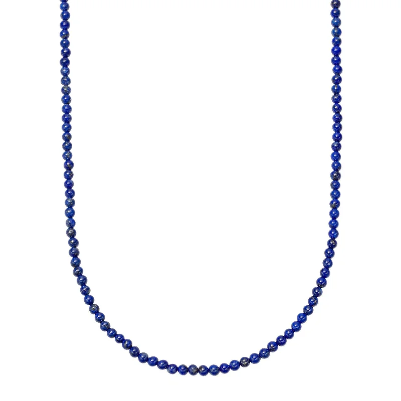 Best necklaces and pendants with heart-shaped lockets for a sentimental keepsake-Lapis Beaded Chain