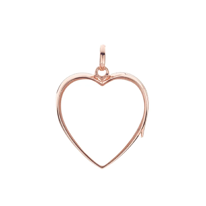 Necklaces and pendants with lock and key designs for a symbolic gesture-Large Heart Locket - Rose Gold