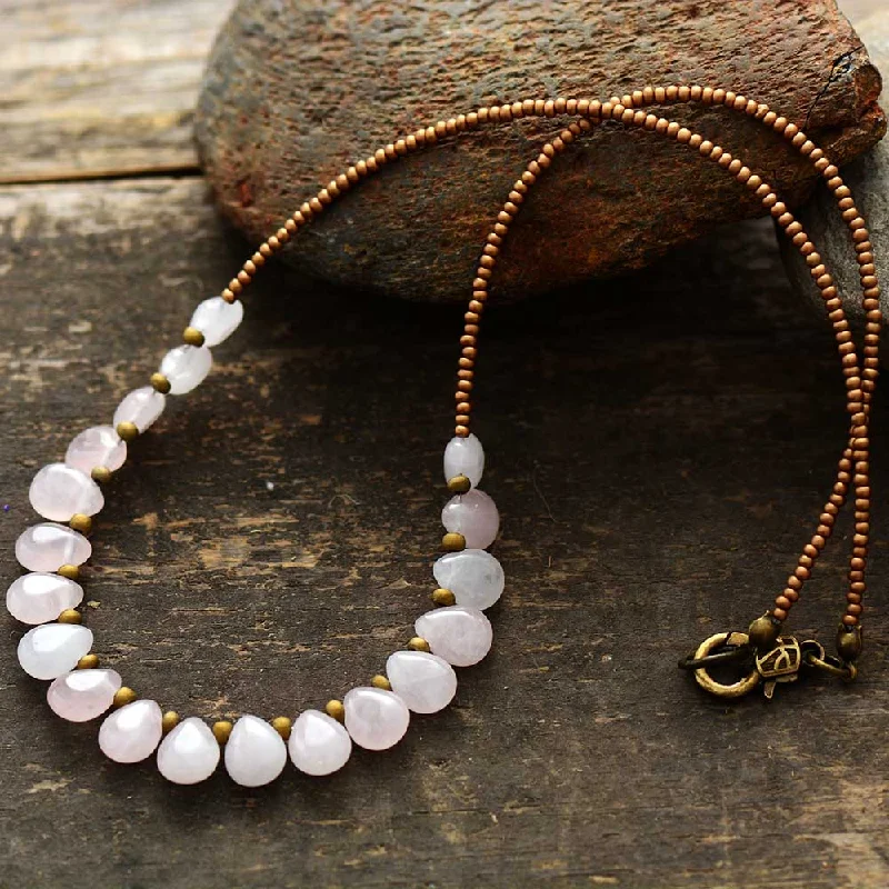 Best necklaces and pendants with butterfly pendants for a delicate, light style-Love Vibration Rose Quartz Necklace