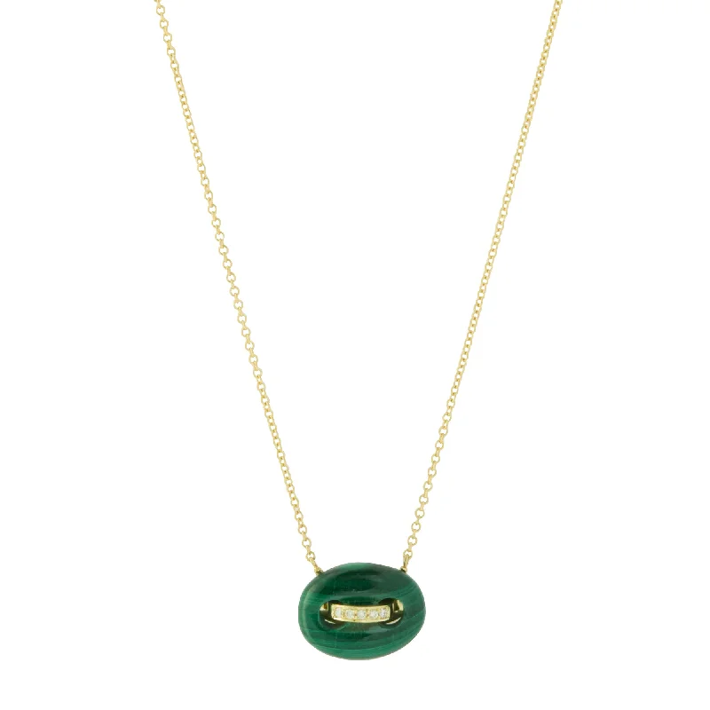 Stunning necklaces and pendants with aquamarine stones for a serene effect-Mariner Link Necklace - Malachite