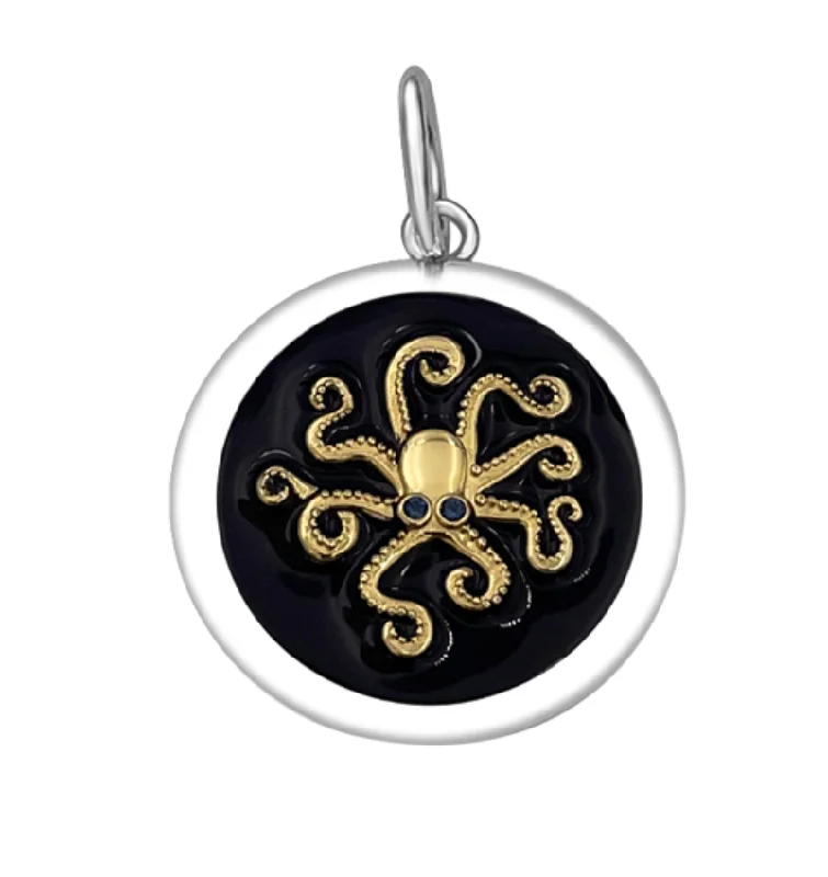 Best necklaces and pendants with silver chains for a sleek, timeless look-Octopus Black/Gold