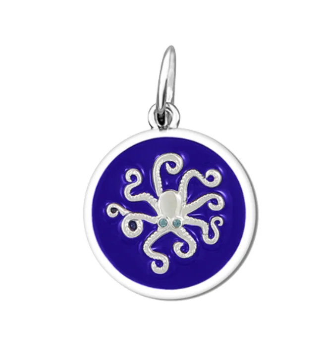 Best necklaces and pendants with art deco elements for a vintage, glamorous design-Octopus Indigo/Silver