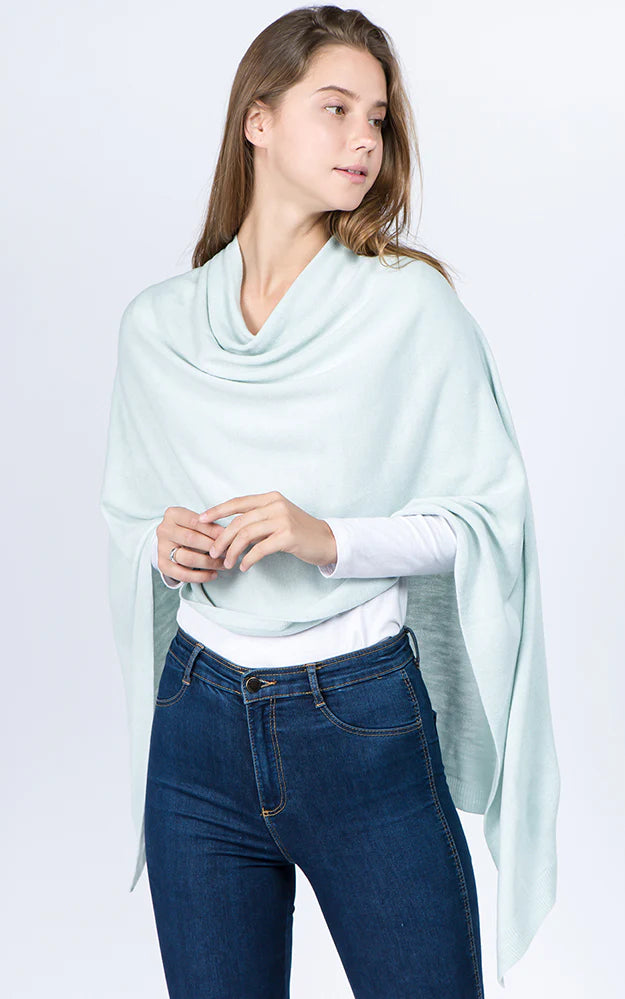 Trendy necklaces and pendants with statement pieces for a bold fashion statement-Poncho in Baby Blue