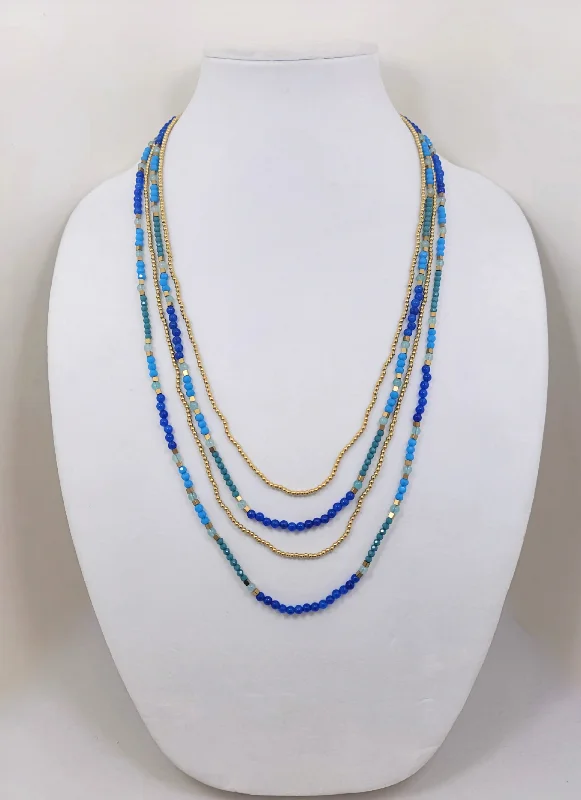 Stunning necklaces and pendants with turquoise and gold for a vibrant, earthy look-Charming Jewel Cobalt Necklace