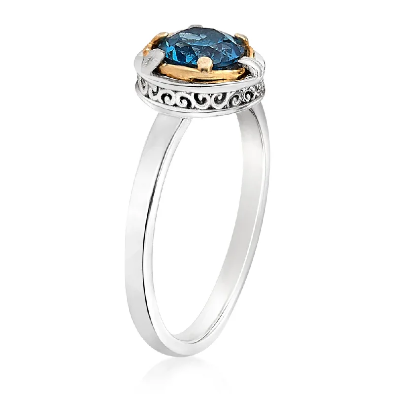 Women’s rings with knot designs for symbolism -Petite London Blue Topaz Ring with 18k Gold Vermeil