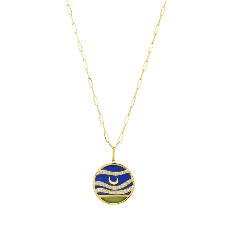 Best necklaces and pendants with minimalist pendants for a sleek, understated look-Lapis Lazuli Tarsila A Lua Pendant Necklace