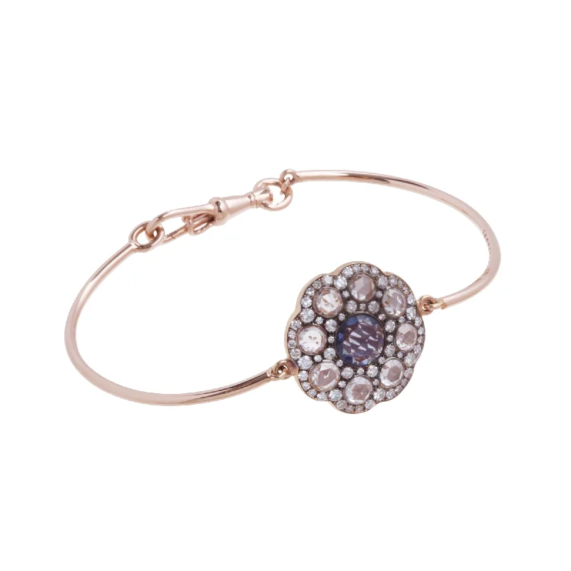 Beautiful necklaces and pendants with diamond-encrusted designs for maximum sparkle-Large Sapphire & Diamond Round Cuff