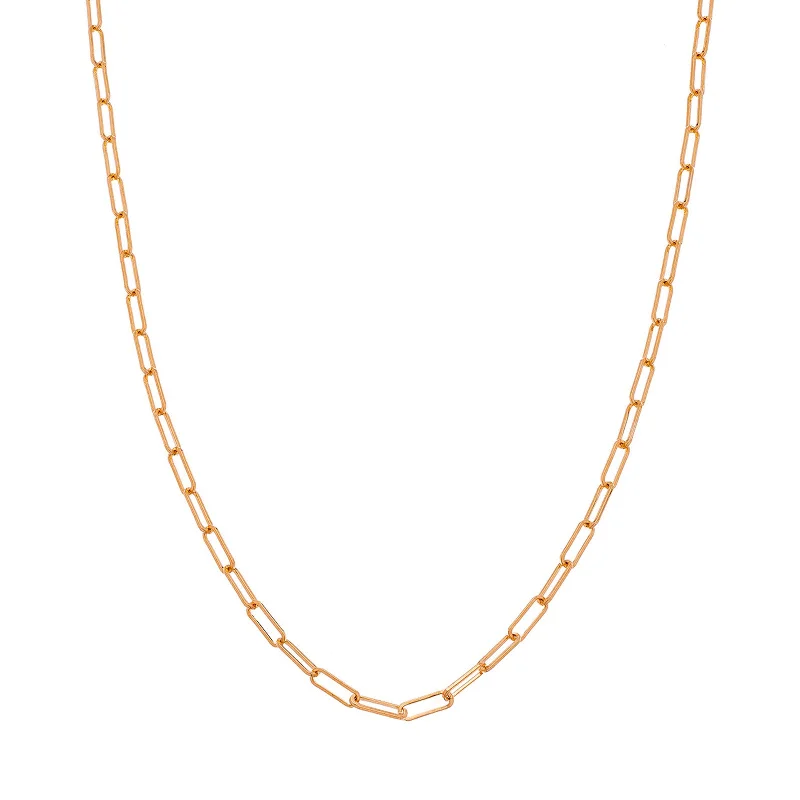 Necklaces and pendants with diamond pendants for a luxurious sparkling effect-Medium Paper Clip Chain - Rose Gold