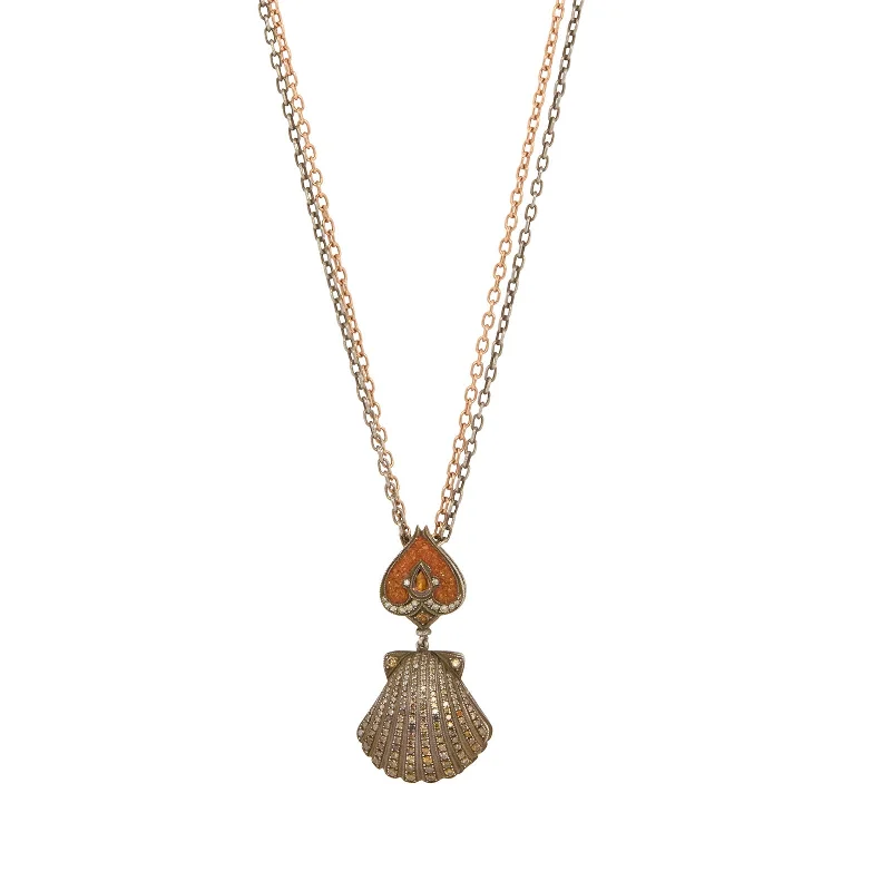 Simple necklaces and pendants with tiny charms for a delicate and casual vibe-Micro Mosaic Oyster Pendant Necklace