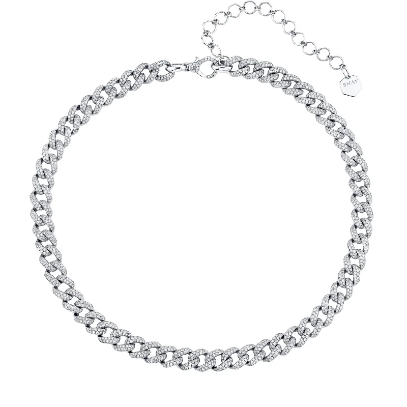 Best necklaces and pendants with adjustable chains for a customizable fit-Medium Full Pave Diamond Link Necklace