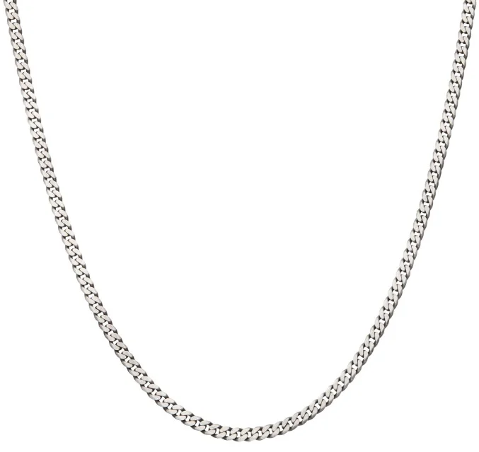 Personalized necklaces and pendants with name engravings for a custom touch-SS 22" 4.4mm Black Rhod Brushed Diamond Cut Curb Chain