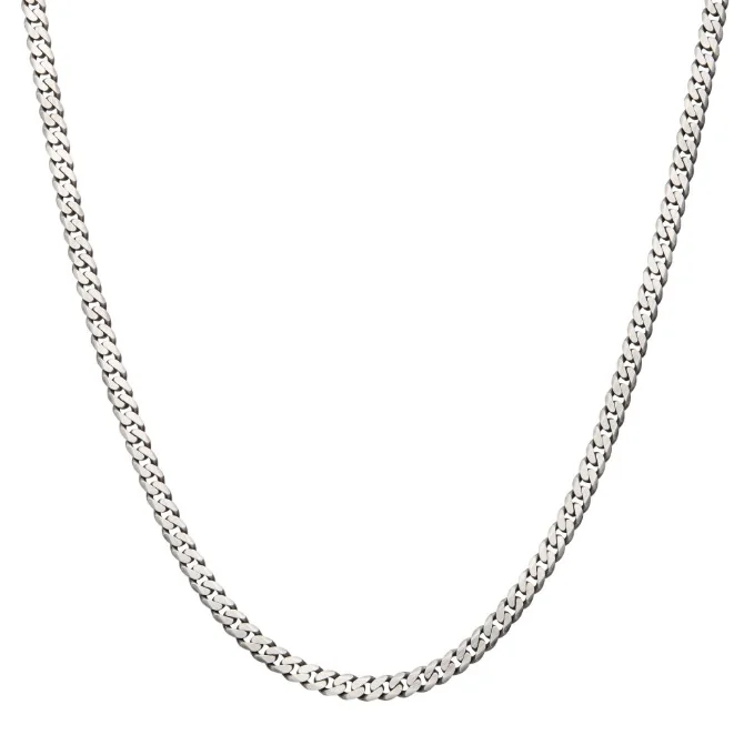 Elegant necklaces and pendants with diamond accents for added sparkle-SS 24" 5.4mm Black Rhod Brushed Diamond Cut Curb Chain