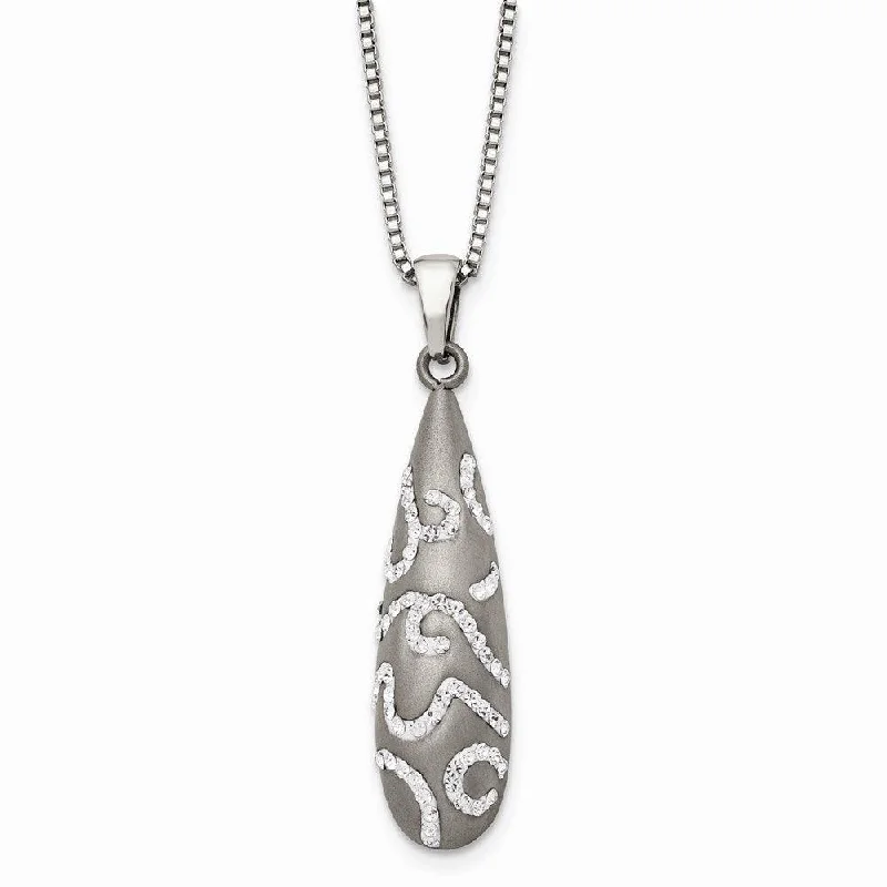 Best necklaces and pendants with sterling silver for an affordable yet stylish choice-Stainless Steel Polished Crystal Pendant Necklace