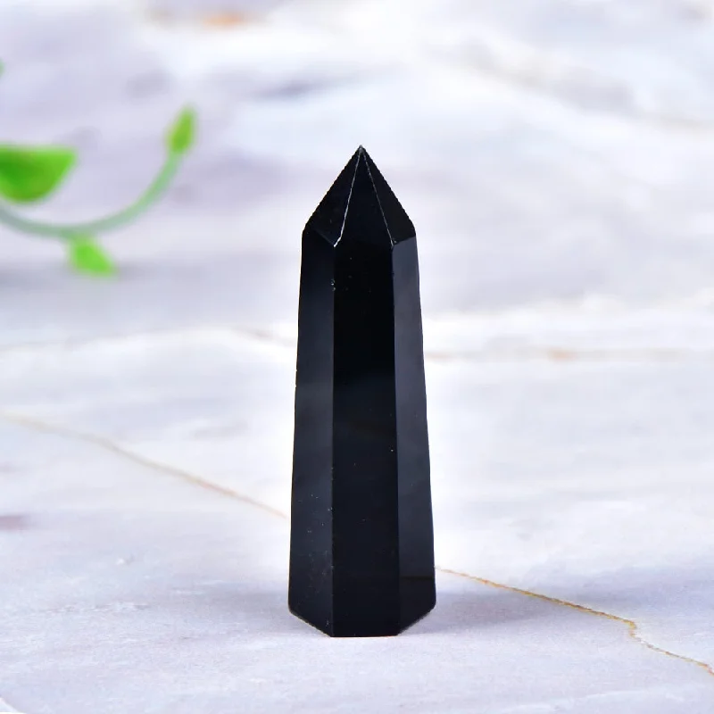 Unique necklaces and pendants with vintage-inspired designs for timeless appeal-Steadfast Obsidian Protection Wand