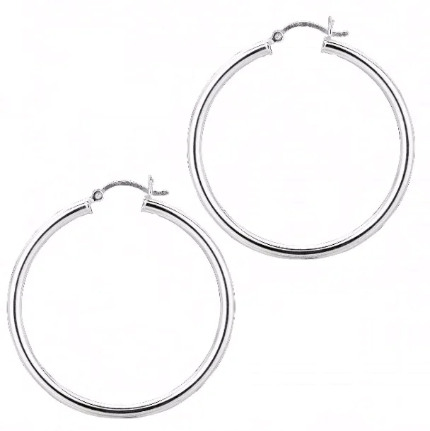 Best necklaces and pendants with floral designs for a feminine and elegant feel-Sterling Silver Round Tube Hoops