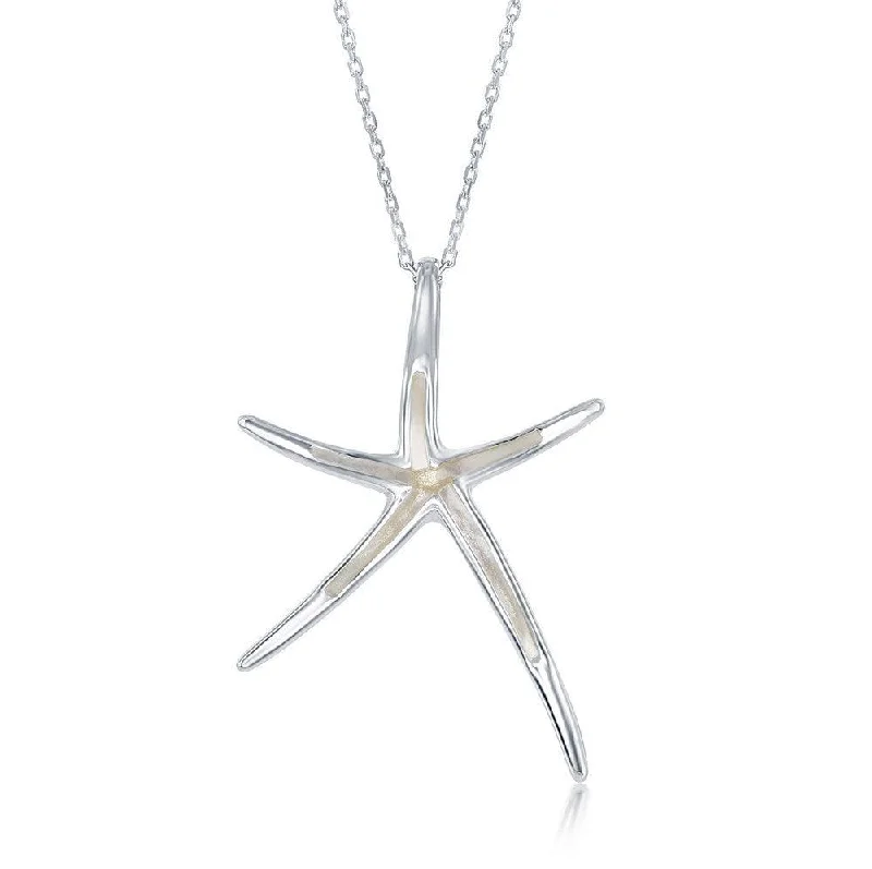 Unique necklaces and pendants with vintage-inspired designs for timeless appeal-Sterling Silver White MOP Starfish Pendant