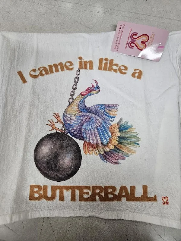 Unique necklaces and pendants with custom birthstone arrangements for personalization-Swizzle Stir Stix | Wrecking Butterball Tea Towel