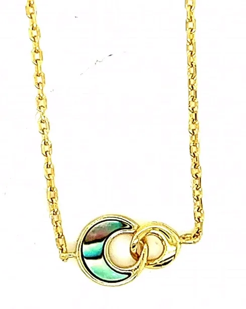 Beautiful necklaces and pendants with geometric shapes for a modern, artistic design-Tidal Abalone Crescent Link Necklace