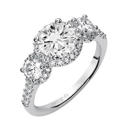 Women’s rings with pave topaz for dazzle -Lady's White 14 Karat Engagement Ring Size 6.5 With 51=0.84Tw Round Diamonds