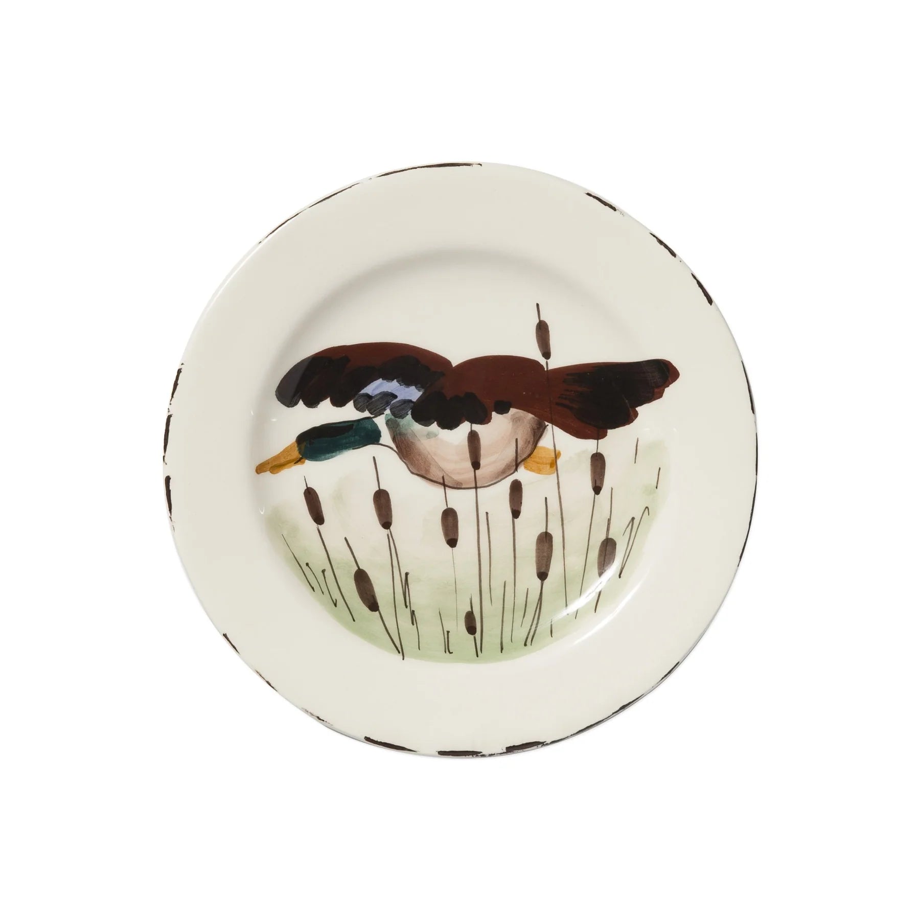 Beautiful necklaces and pendants with tree branch motifs for a nature-inspired design-Vietri Wildlife Mallard Salad Plate