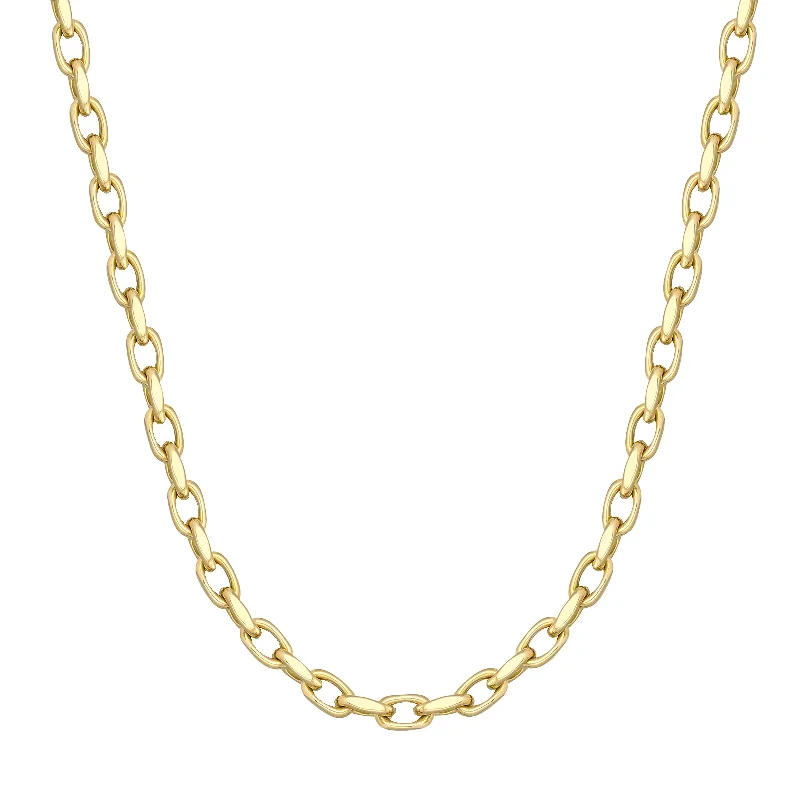 Necklaces and pendants with enamel accents for a colorful, eye-catching appearance-Long Round Edge Graduated Oval Link Chain Necklace