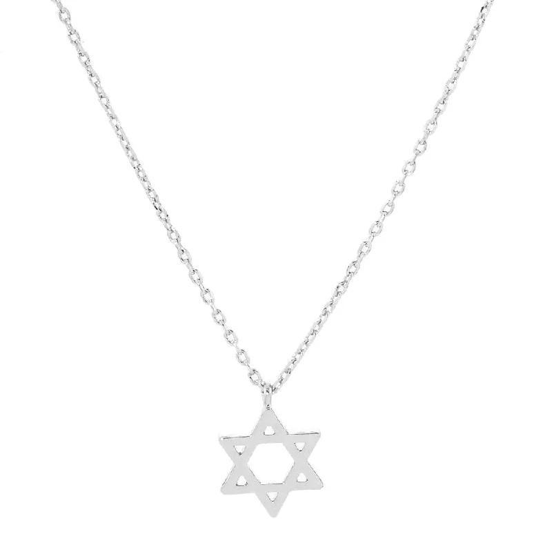 Necklaces and pendants with crescent moon designs for a celestial and mystical feel-White Gold Dipped Star of David Necklace