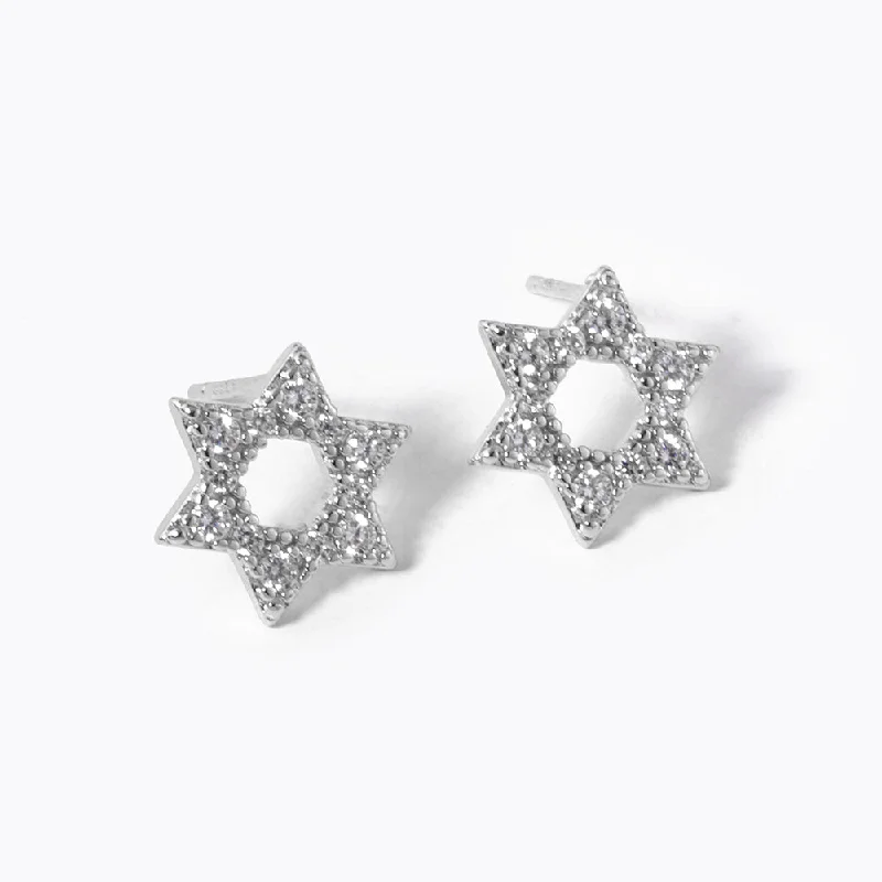 Best necklaces and pendants with adjustable chains for a customizable fit-White Gold Dipped Star of David Stud